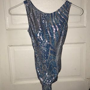 Blue/Silver Animal Print Leotard